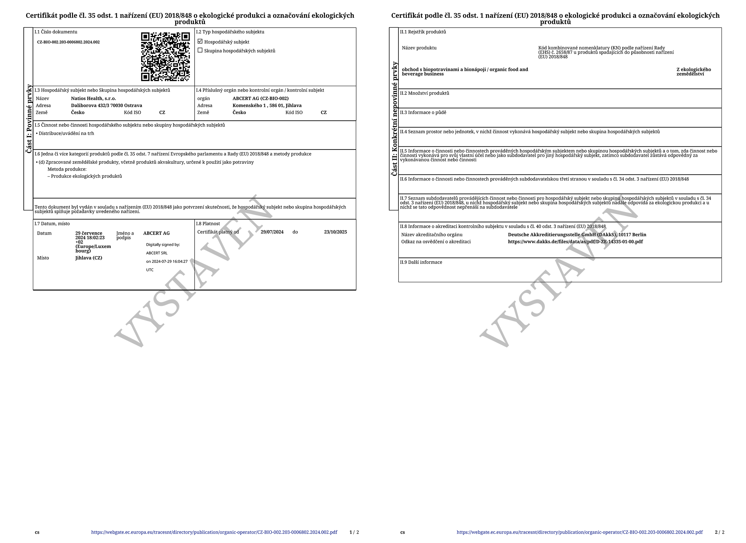 Certifikat BIO 2024 CZ - Natios-1